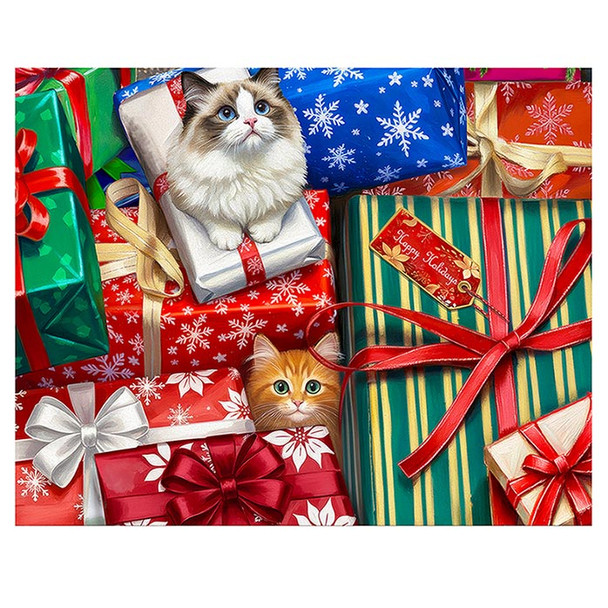 Sneaky Christmas Cats 500 Piece Jigsaw Puzzle