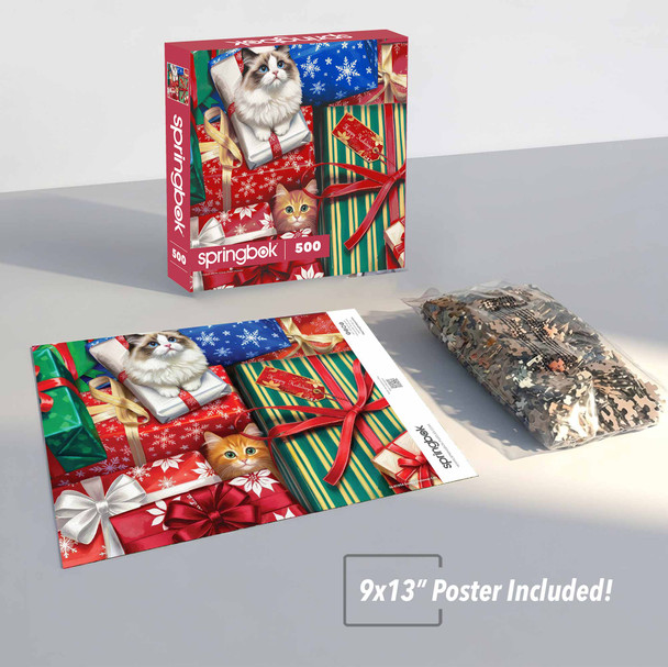 Sneaky Christmas Cats 500 Piece Jigsaw Puzzle