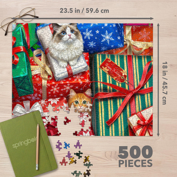 Sneaky Christmas Cats 500 Piece Jigsaw Puzzle