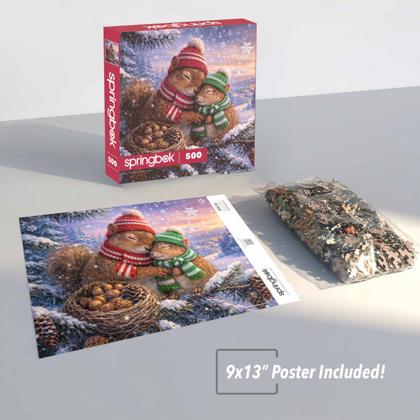 Snowy Squirrels 500 Piece Jigsaw Puzzle