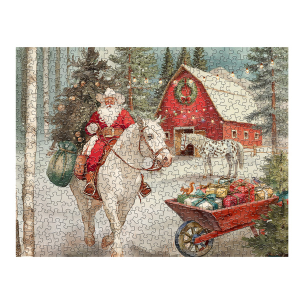 Cowboy Santa 500 Piece Jigsaw Puzzle