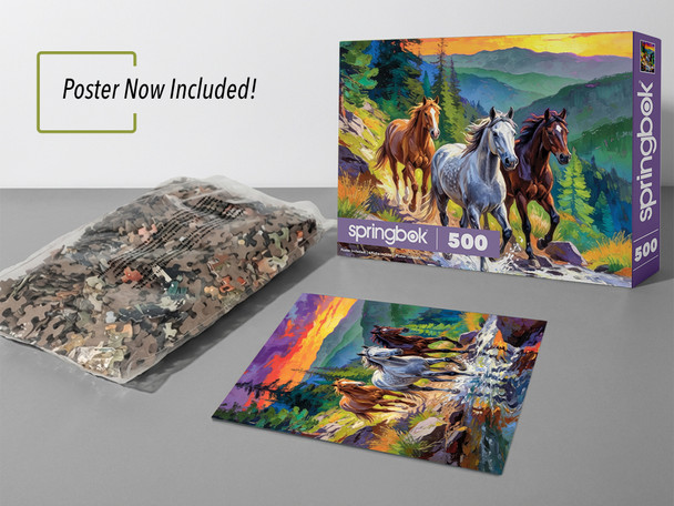 Wild Horses at Sunset 500 Piece Jigsaw Puzzle