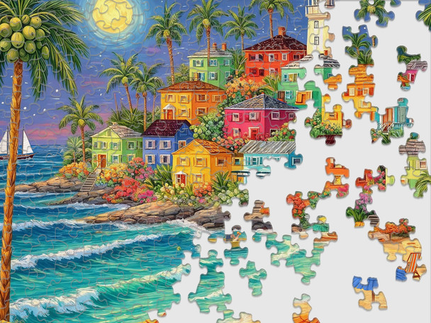 Colorful Coast at Sunset 500 Piece Jigsaw Puzzle