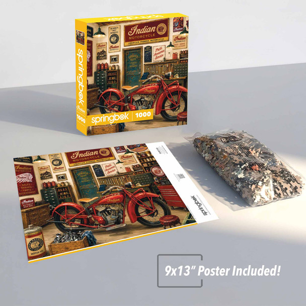 Indian Motorcycle Garage 1000 Piece Jigsaw Puzzle