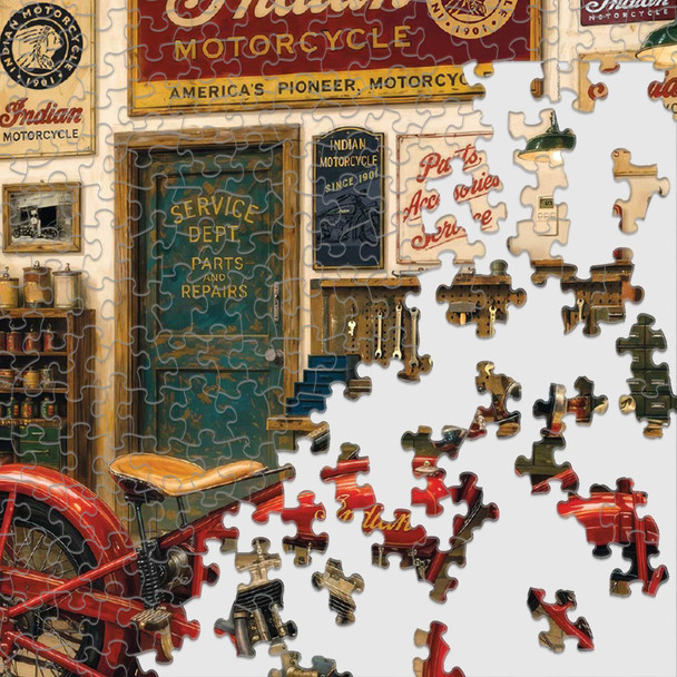 Indian Motorcycle Garage 1000 Piece Jigsaw Puzzle