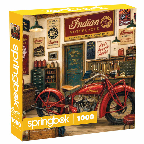 Indian Motorcycle Garage 1000 Piece Jigsaw Puzzle