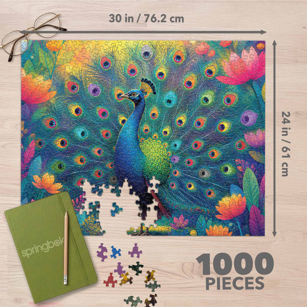 Peacock Paradise 1000 Piece Jigsaw Puzzle