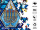 Star of David Stained Glass 500 Piece Round Jigsaw Puzzle