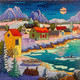 Moonlit Winter Village 500 Piece Jigsaw Puzzle