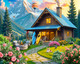 Mountain Cabin Retreat 500 Piece Jigsaw Puzzle