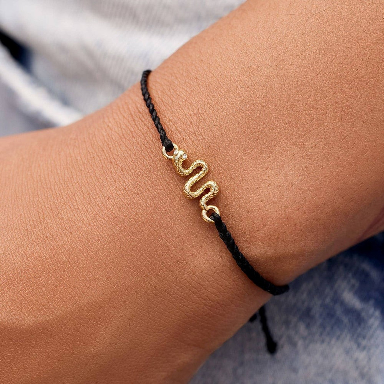 Snake Gold Charm Bracelet