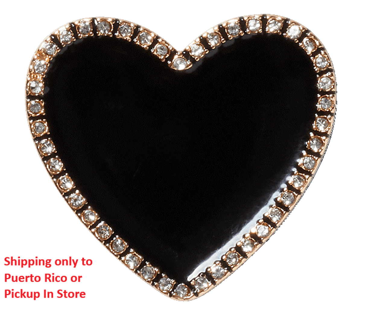Black Heart Gld Outln Jibbitz