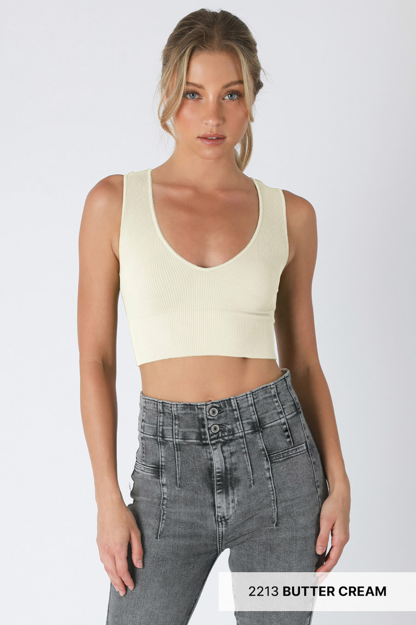 Plunge V-Neck Crop Top