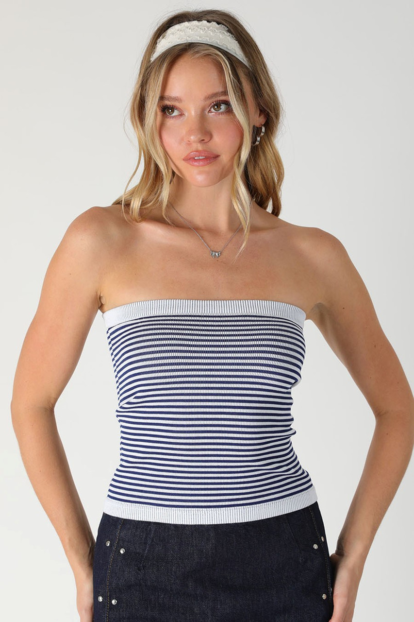 Modal Striped Tube Top