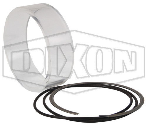 DIX 4" Sight Flow Kit with Sight Glass, 3 1/4" Thick O-Ring and Retainer