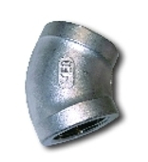 1 in. FNPT 150# Global 304 Stainless Steel 45 Degree Elbow (IS4CT4SP114G) (1SS30445)