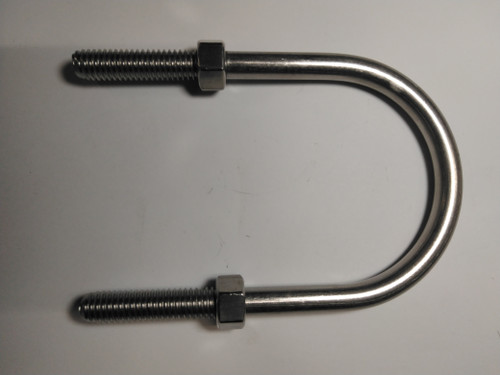 MMC 316 Stainless Steel U-Bolt, 3/8"-16 Thread Size, 2-1/2" ID