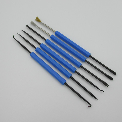 Soldering picks and brushes. helpful during soldering flux application and removal