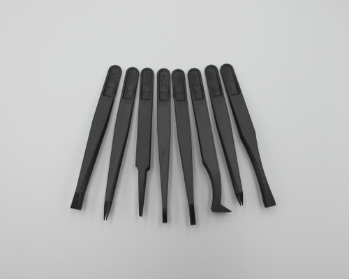 Pack of 8 Plastic tweezers. Perfect for Repairs, Assembly, Inspections & general hobby work.