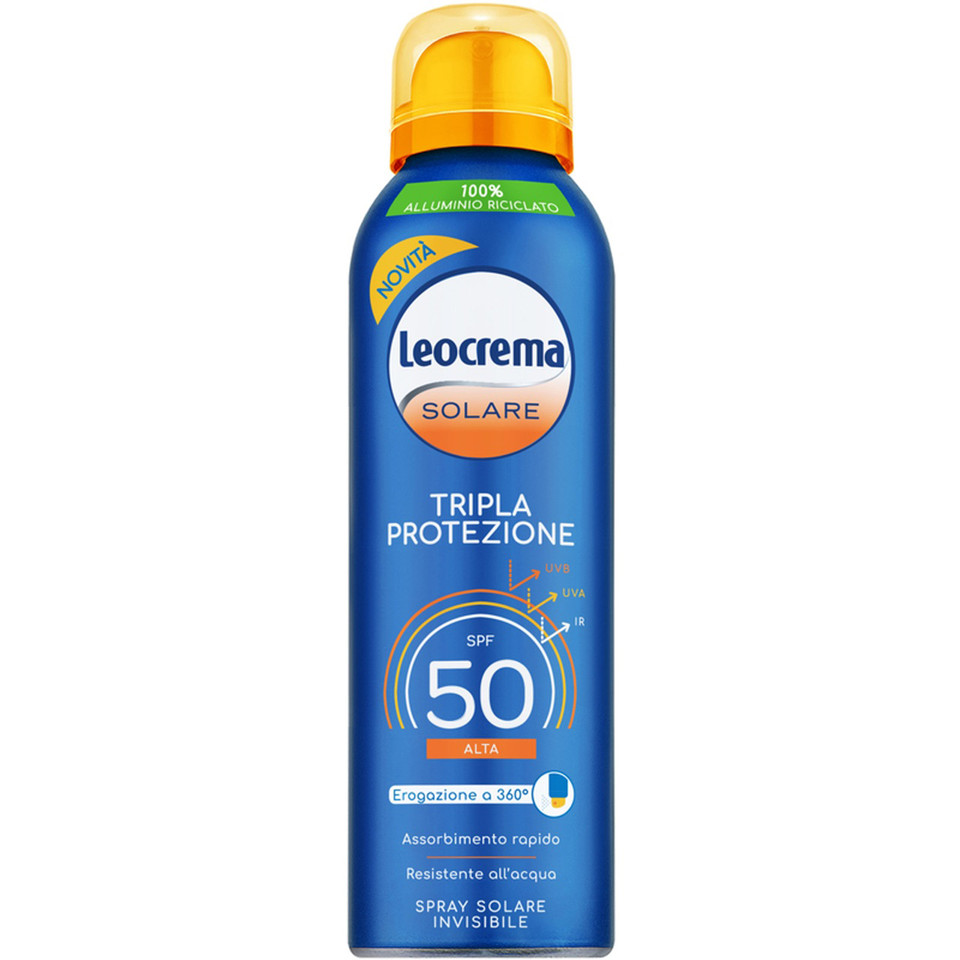 Tripla Protezione Spf50 Resistente All'acqua Bombola Spray