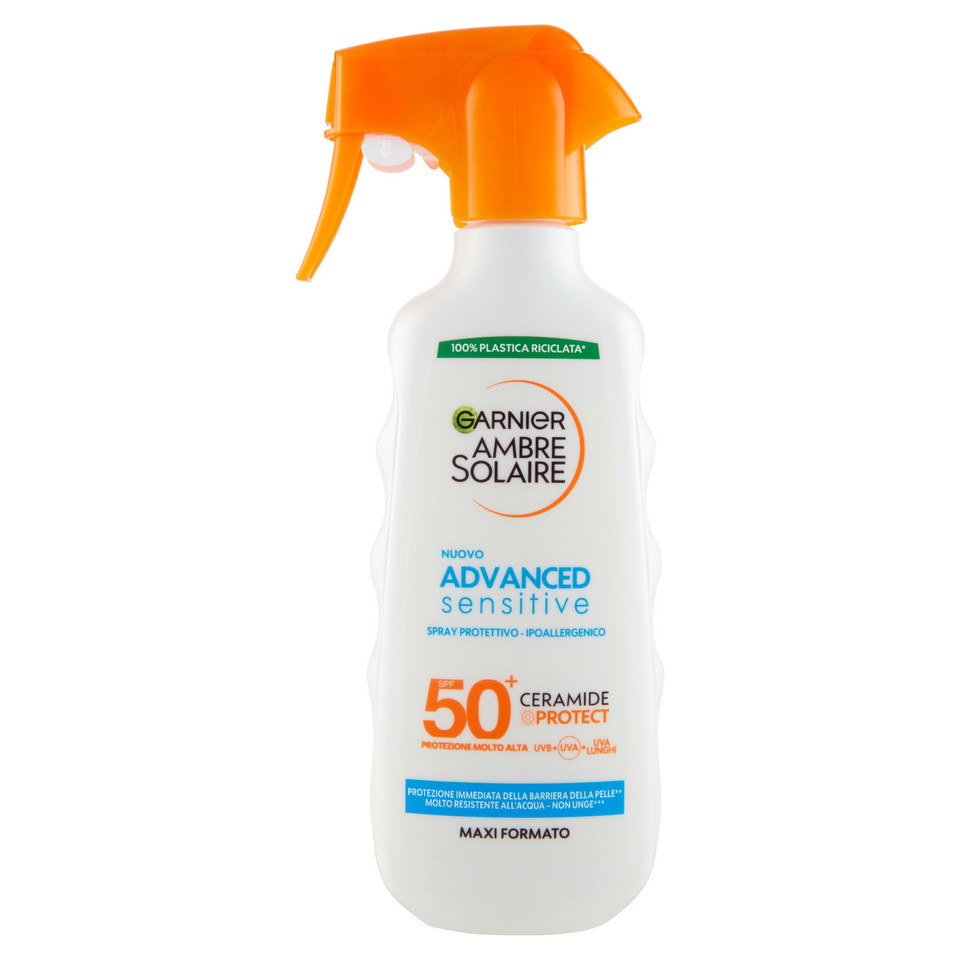 Ambre Solaire Advanced Sensitive Spray Gachette Protettivo Ceramide Protect Spf50+