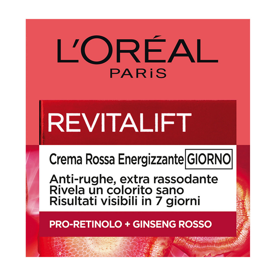 Revitalift Crema Rossa Energizzante Giorno Anti Rughe Extra Rassodante Con Ginger Rosso