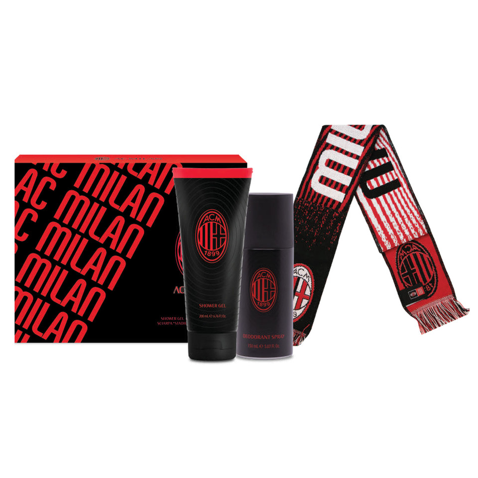 Cofanetto Milan  Deodorante 150ml + Doccia Schiuma 200 Ml + Sciarpa