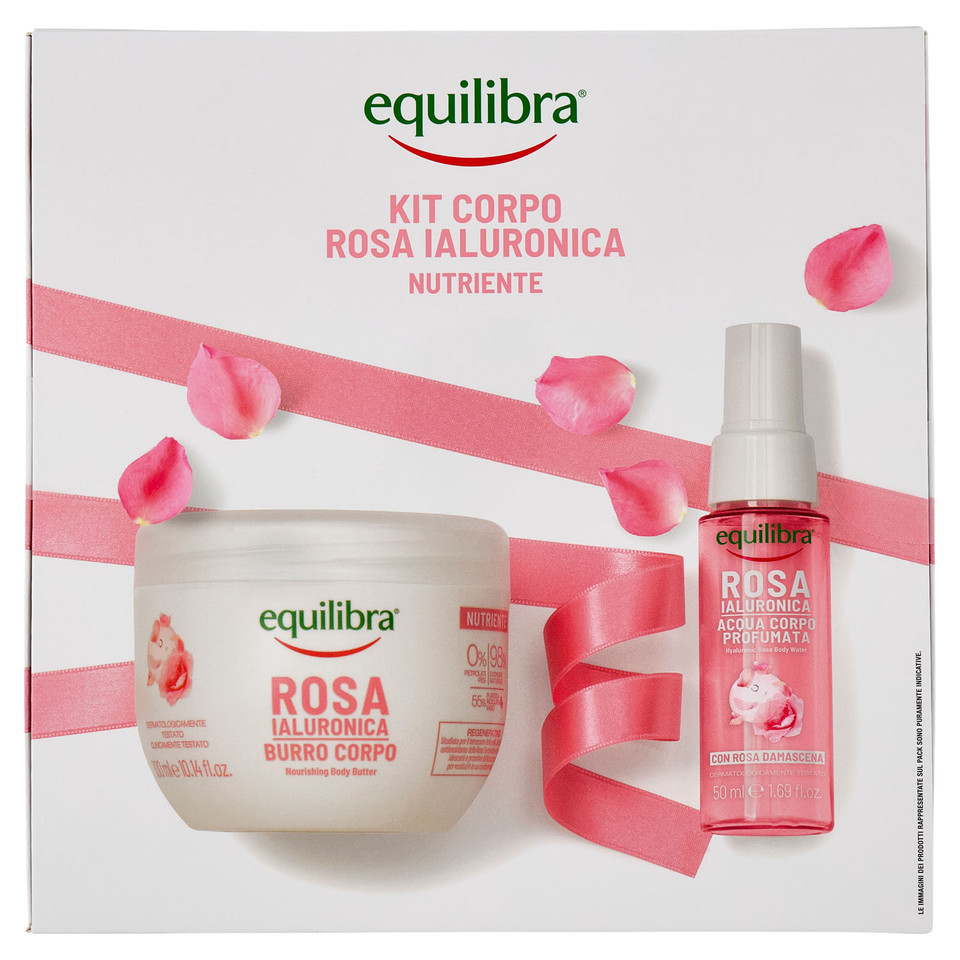 Kit Corpo Rosa Ialuronica Nutriente Burro Corpo 300 Ml + Acqua Corpo 50 Ml