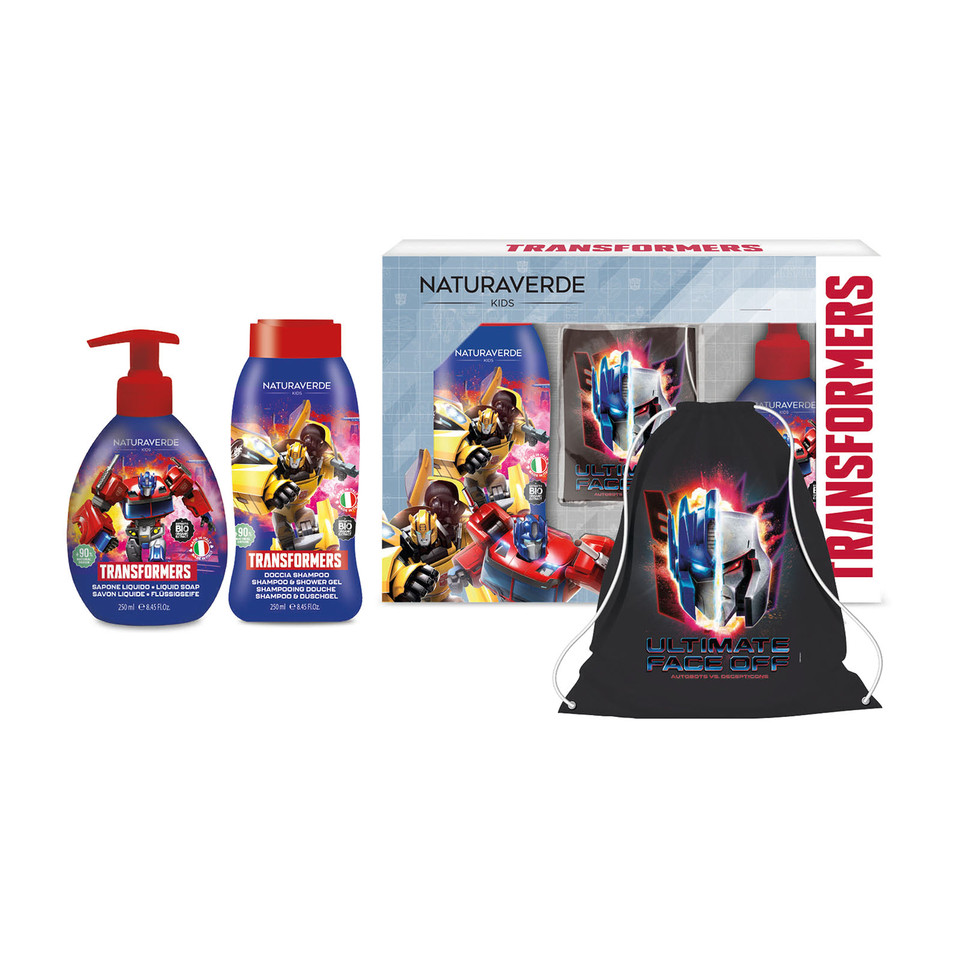 Transformers Set Shower Gel 250ml, Sapone Liquido 250ml E Sacca