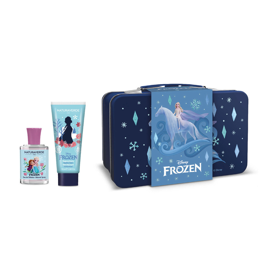Frozen Gift Set Con Eau De Toilette 30ml, Bagnoschiuma 100ml E Valigetta In Latta