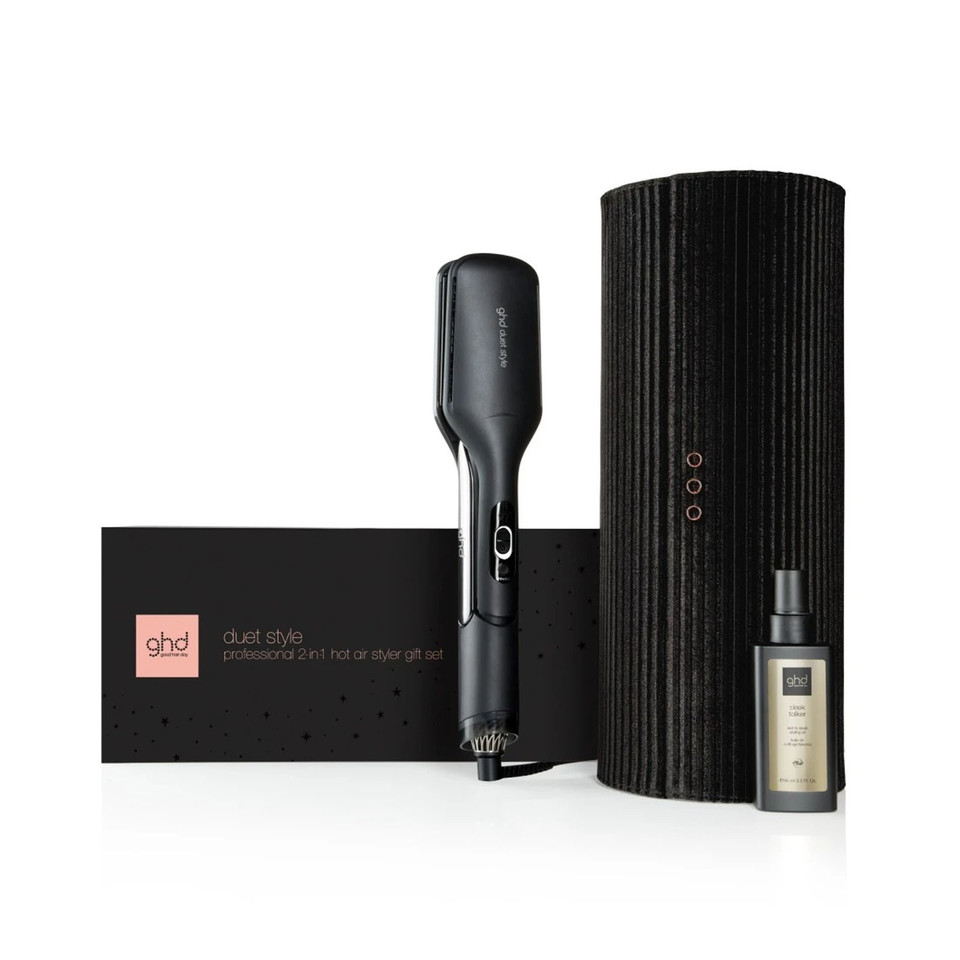 Duet Gift Set Black - Piastra Asciugacapelli 2 In 1 Nera + Sleek Oil 95ml