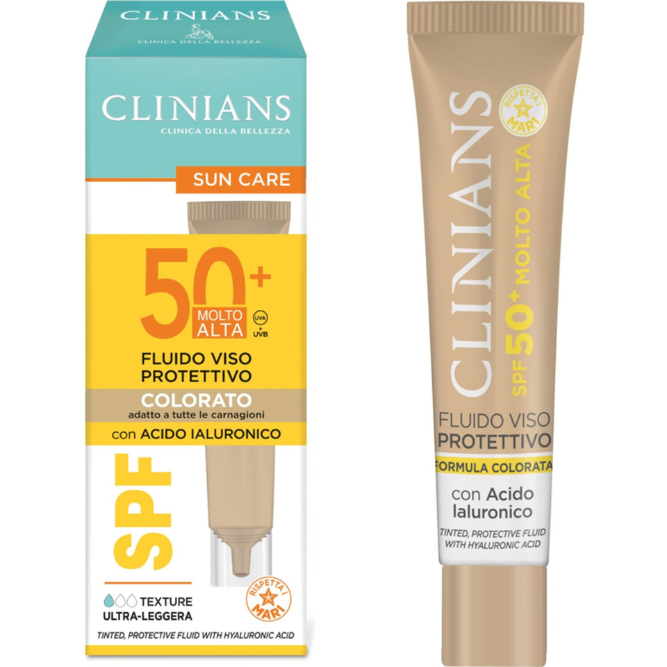 Fluido Protettivo Viso Colorato Acido Ialuronico Spf50+