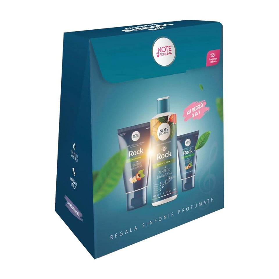 Cofanetto Regalo Rock 3in1 Zenzero E Guaranà Con Docciaschiuma 400ml + Crema Corpo 200ml + Crema Mani 75 Ml