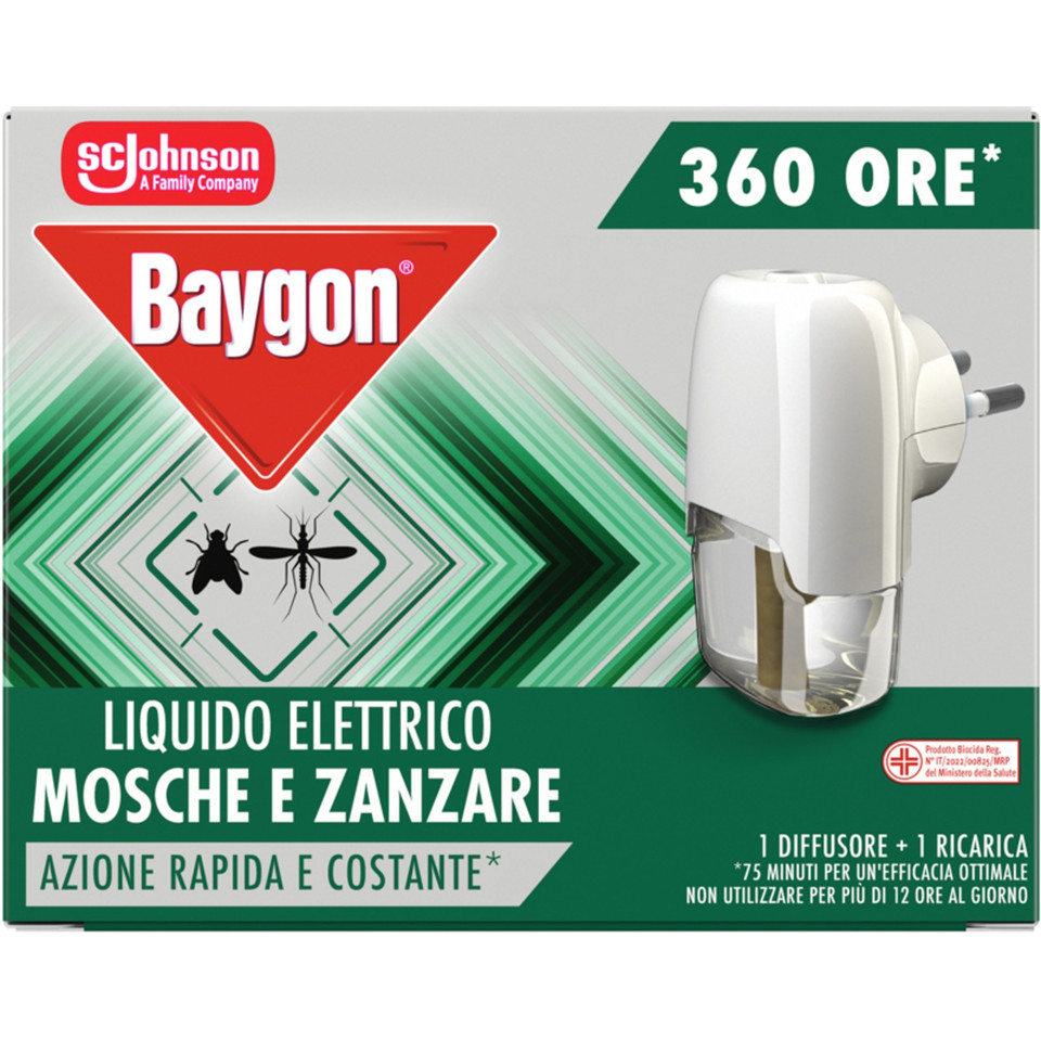 Liquido Elettrico Diffusore + Ricarica Mosche E Zanzare 360 Ore