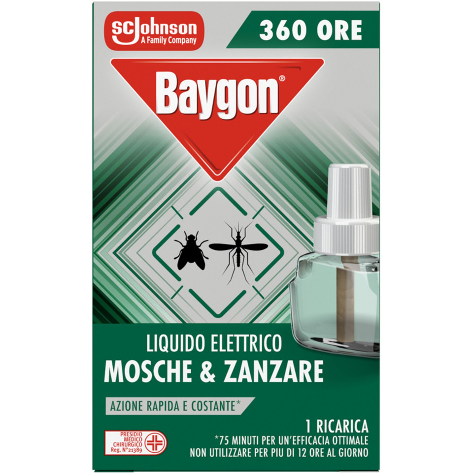 Liquido Elettrico Ricarica Mosche Zanzare 360 Ore 31 Ml