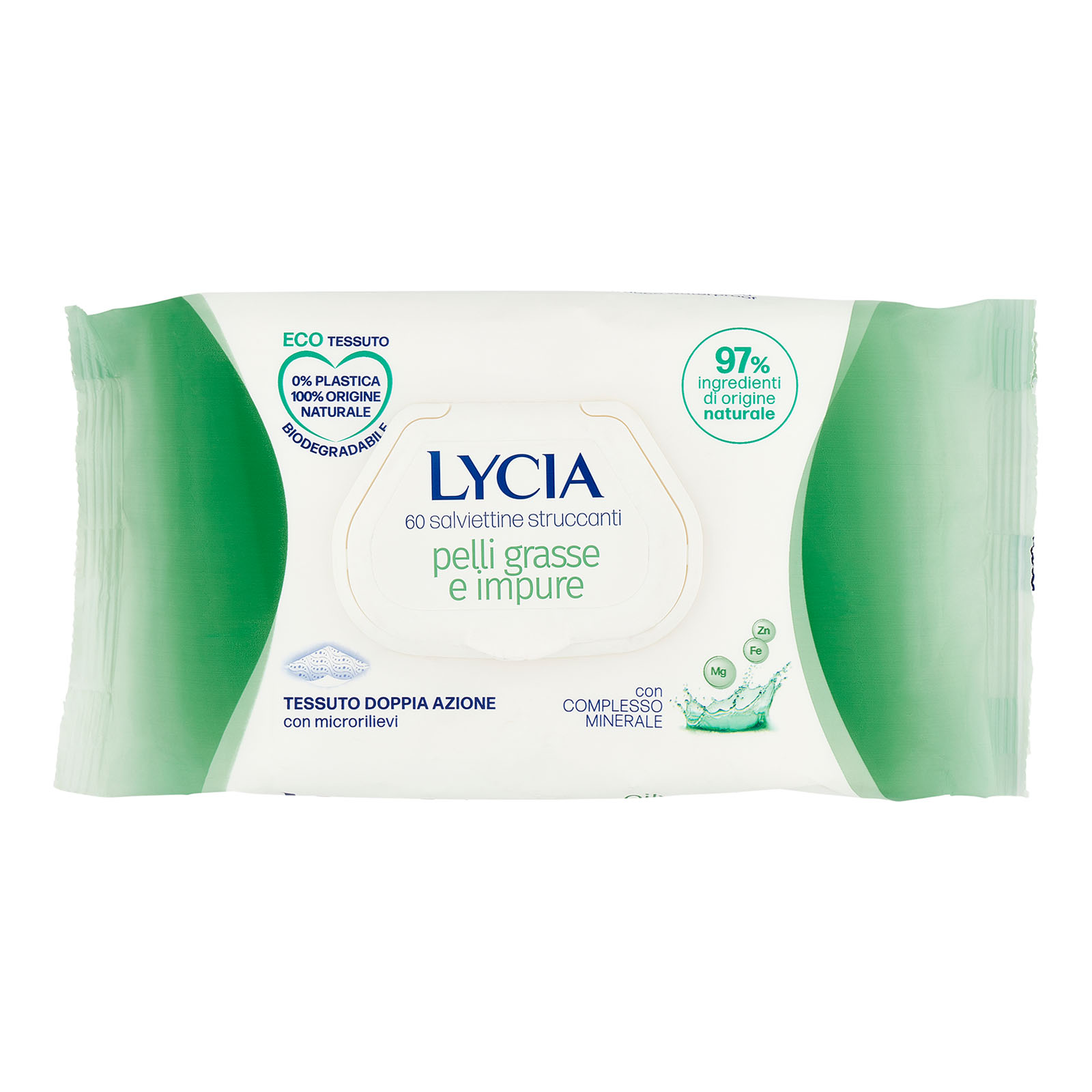 Lycia Salviettine Viso Struccanti Per Pelli Grasse E Impure 60 Pz
