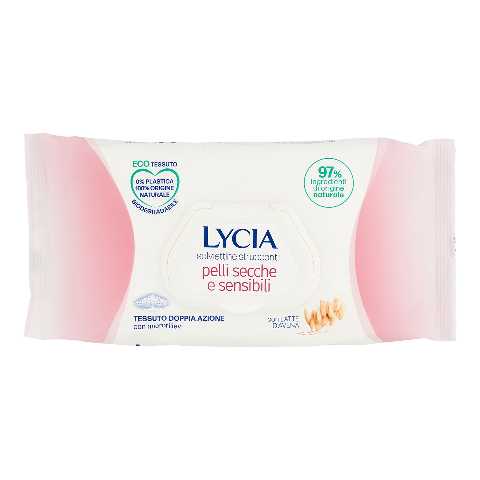 Lycia Salviettine Struccanti Pelli Secche E Sensibili Con Latte D'avena 60 Pz