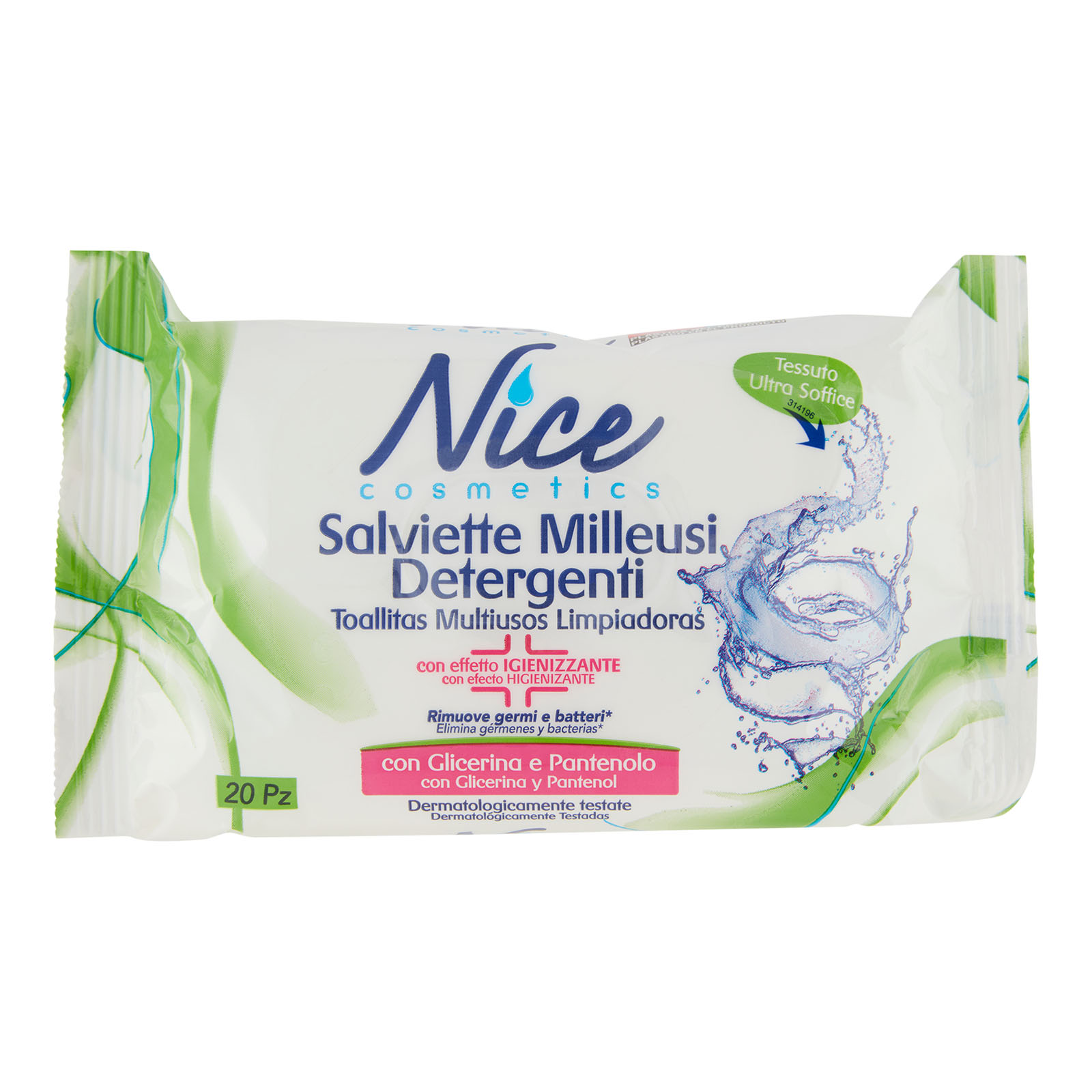 Salviette Milleusi Detergente Per Adulti E Bambini Effetto Igienizzante 20 Pz.