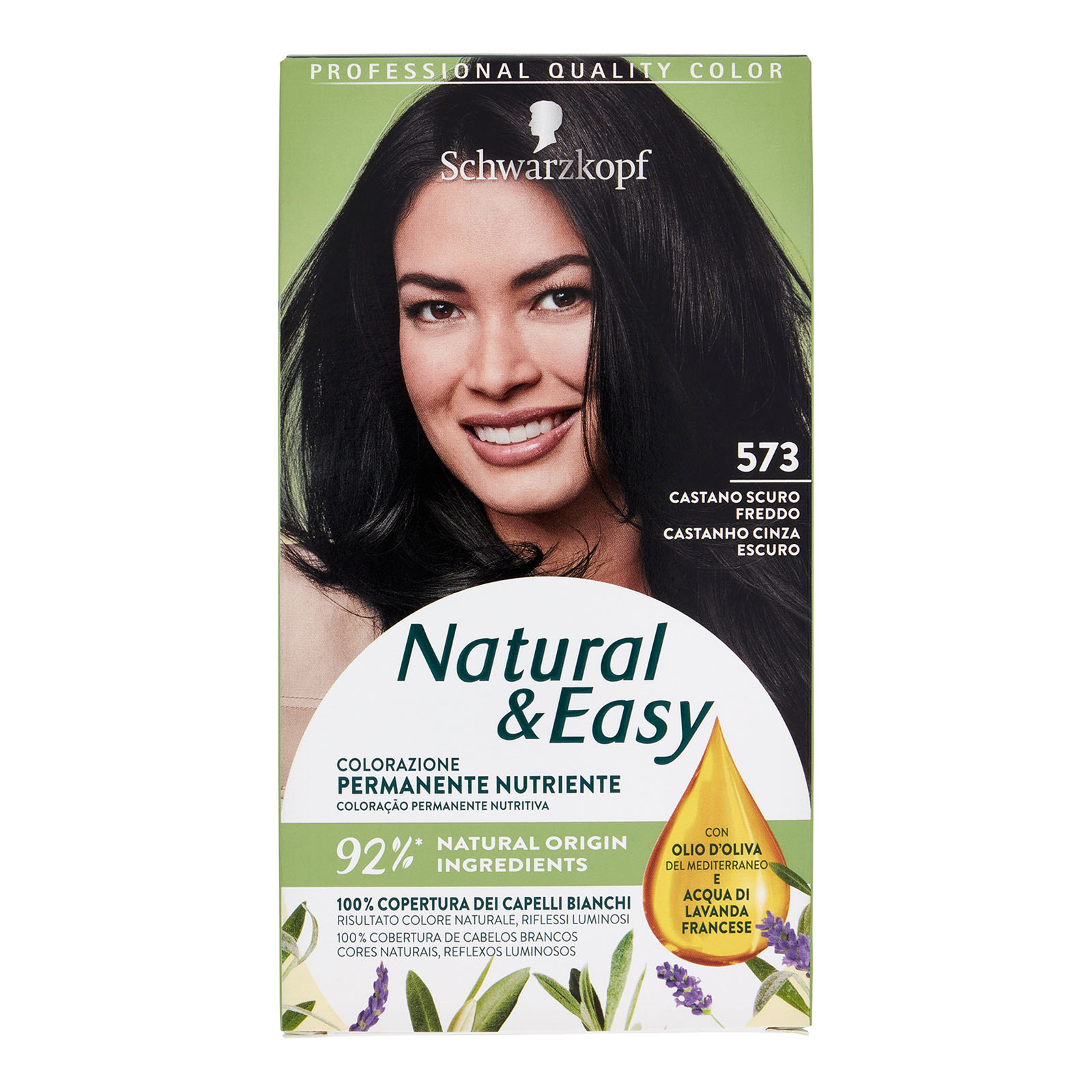 Tinta Per Capelli Colorazione Permanente Natural & Easy N 573 Castano Scuro Freddo