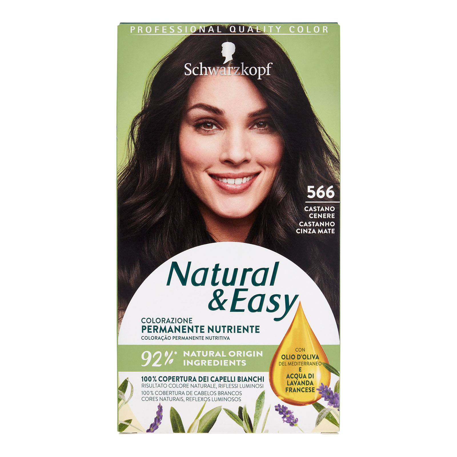 Tinta Per Capelli Colorazione Permanente Natural & Easy N 566 Castano Cenere