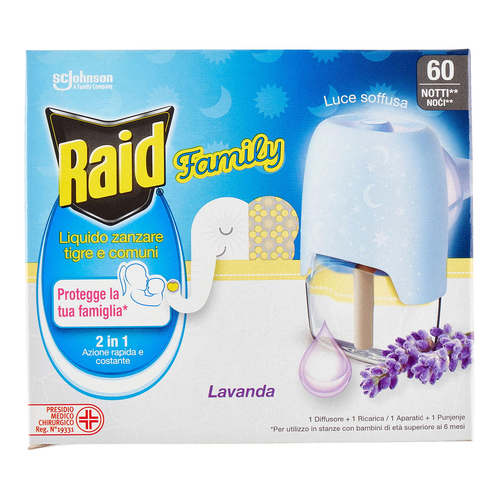 Raid Liquido Family Base E Ricarica, 60 Notti
