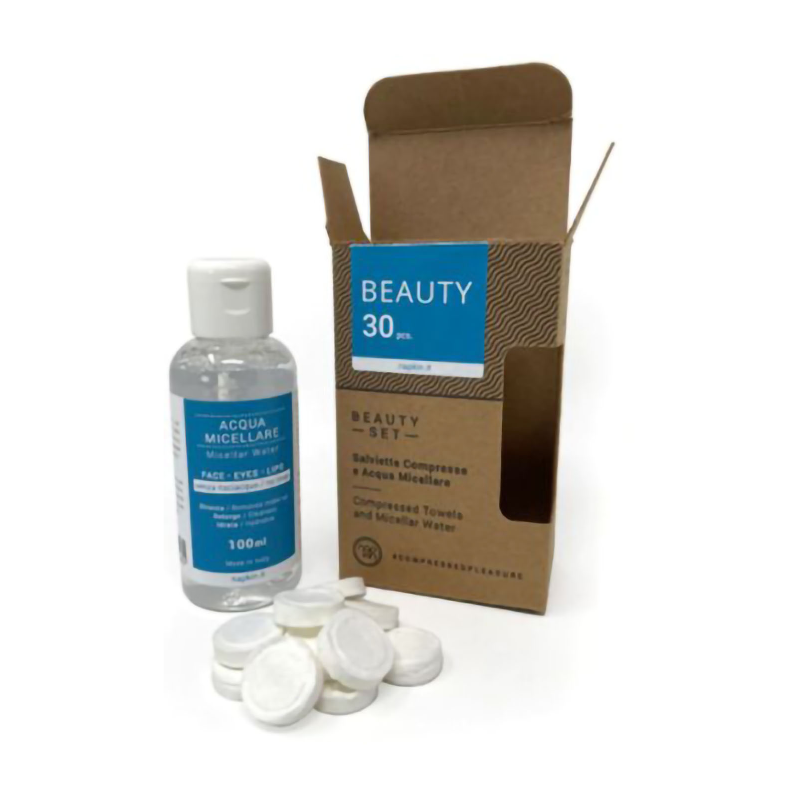 Salviette Compresse 30 Pz + Acqua Micellare 100 Ml