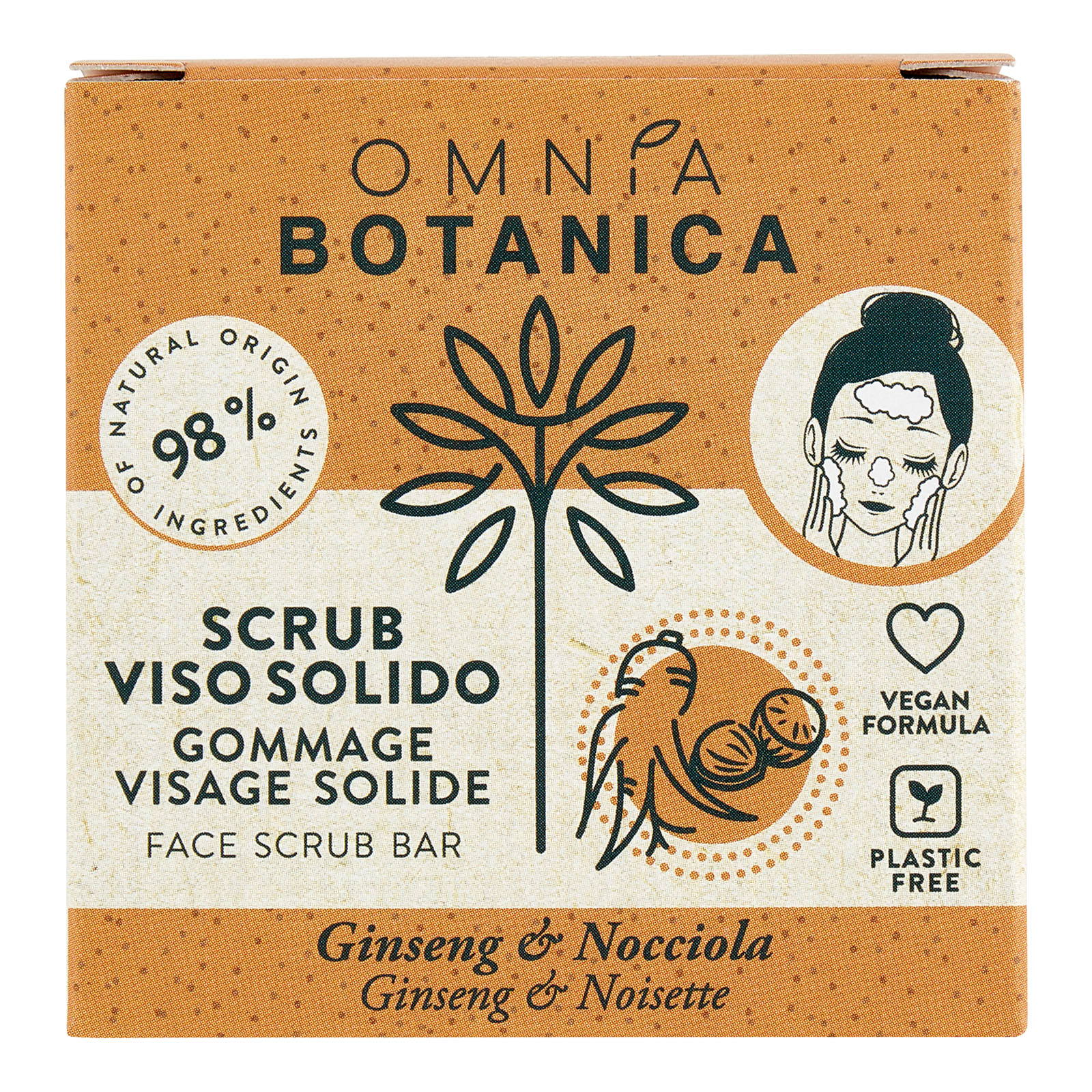 Omnia Scrub Viso Solido Ginseng & Nocciola 50 gr