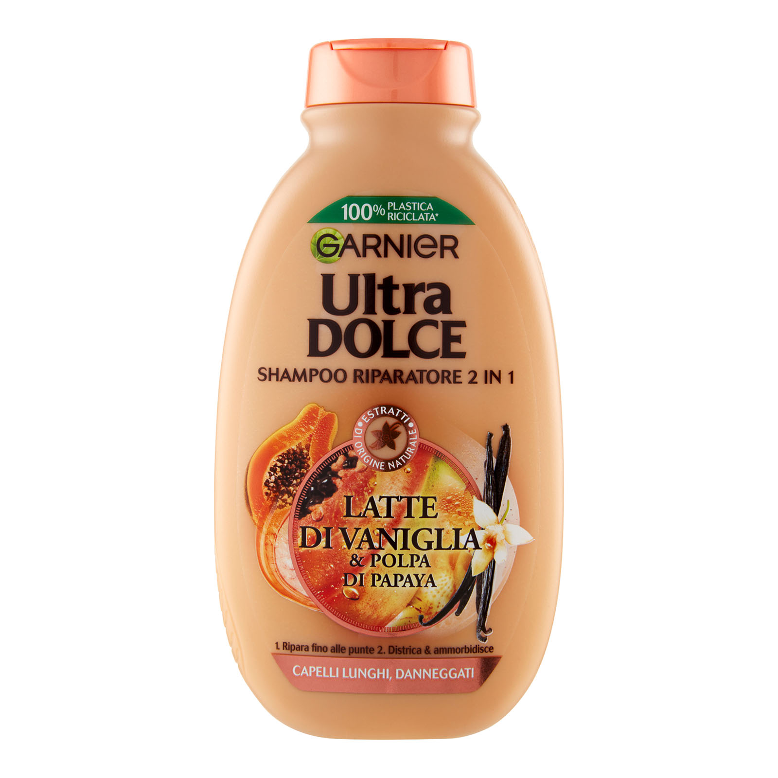 Shampoo Ultra Dolce Vaniglia E Polpa Di Papaya, Shampoo Per Capelli Lunghi 250 ml