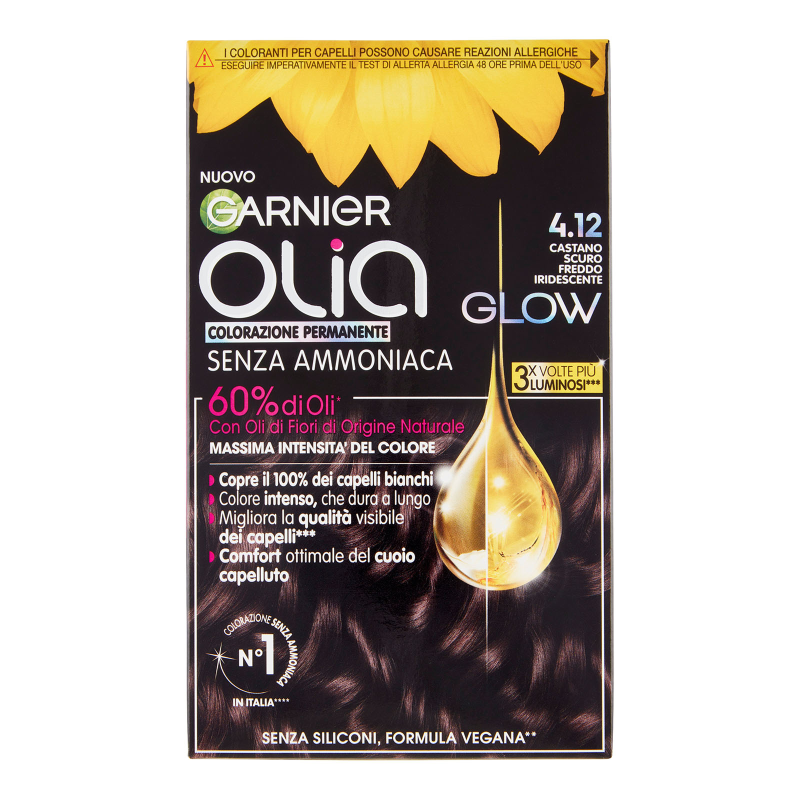 Garnier Olia - Colorazione Permanente Senza Ammoniaca N.4,12 Castano scuro - Immagine 4