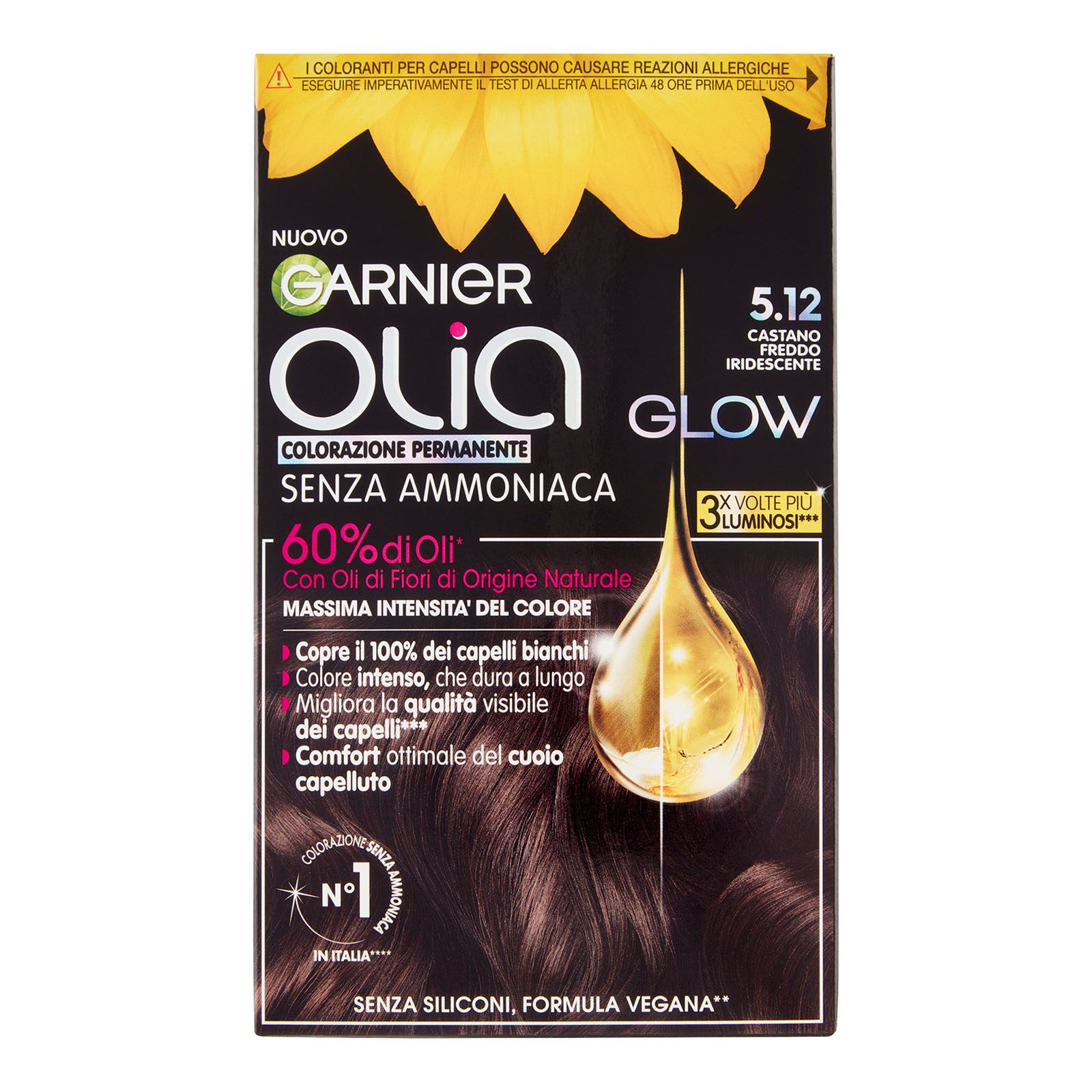 Olia Tinta Capelli, Senza Ammoniaca 5.12 Castano Freddo