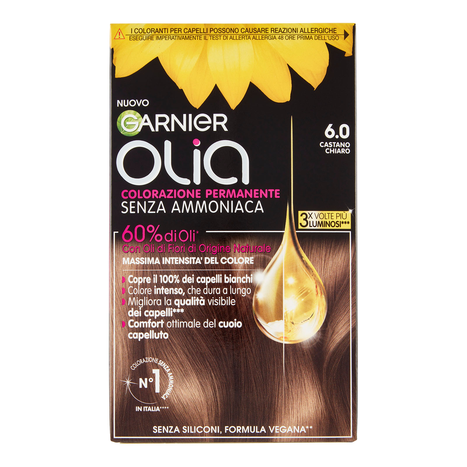 Olia Tinta Capelli, Senza Ammoniaca 6.0 Castano Chiaro