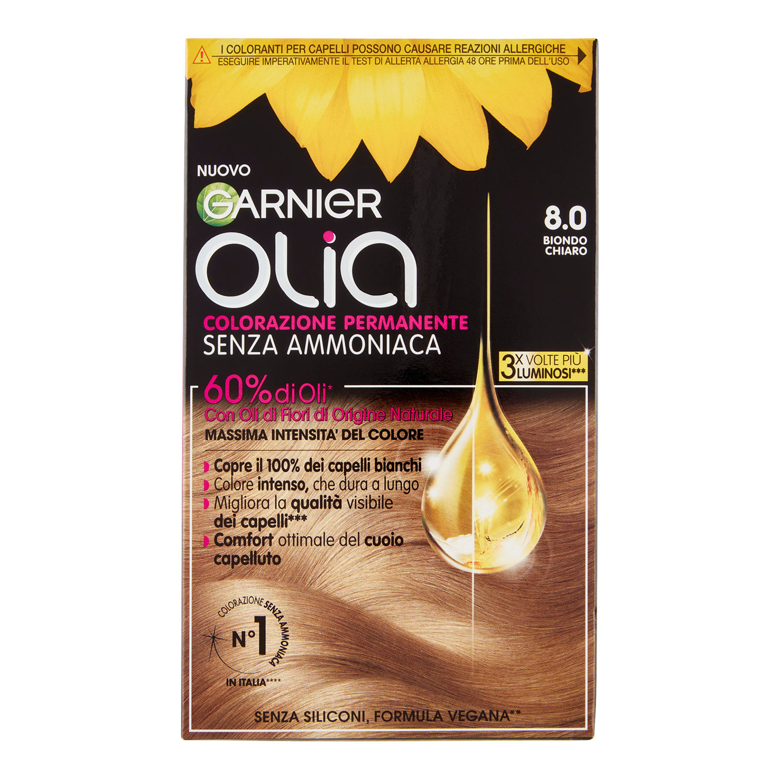 Olia Tinta Capelli, Senza Ammoniaca 8.0 Biondo Chiaro