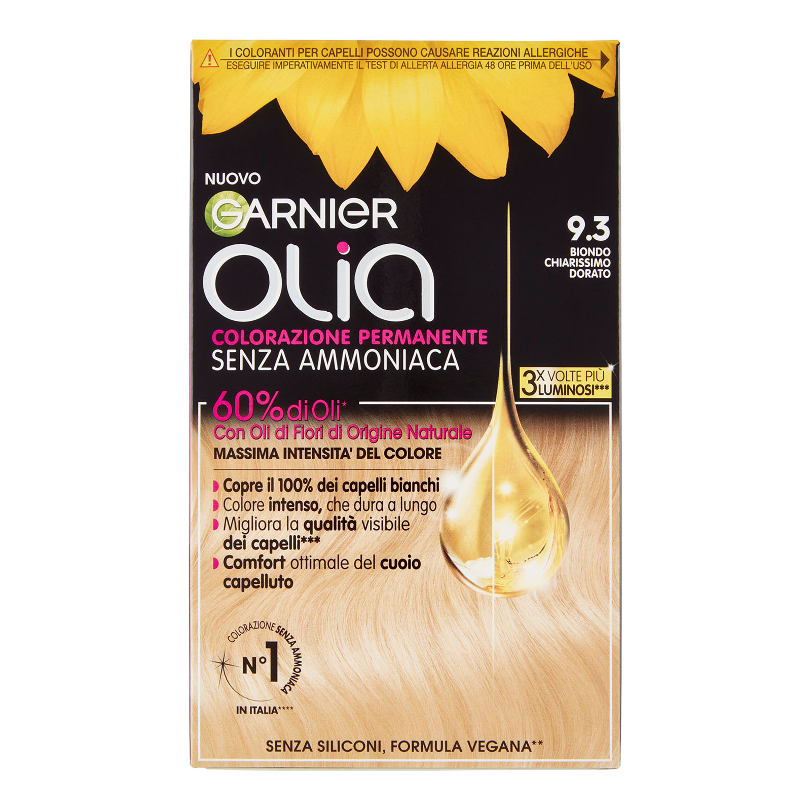 Olia Tinta Capelli, Senza Ammoniaca 9.3 Biondo Chiarissimo Dorato