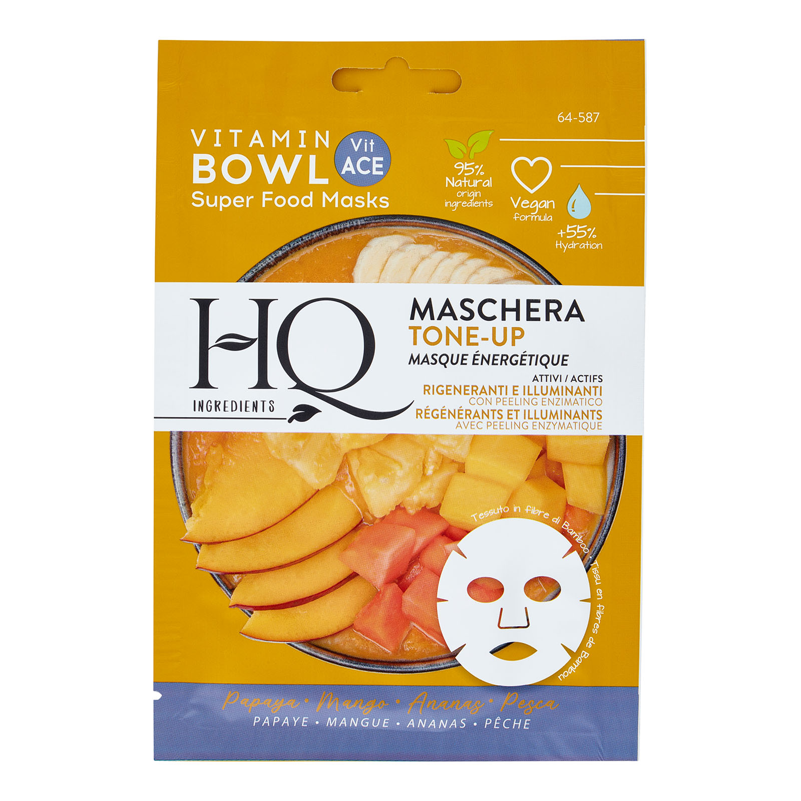 Maschera Viso In Tessuto Bowl Tone Up Rigenerante E Illuminante